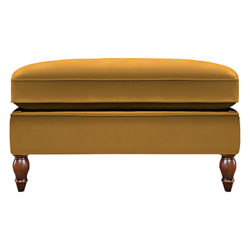 Duresta Vaughan Footstool, Umber Leg Harrow Velvet Mustard